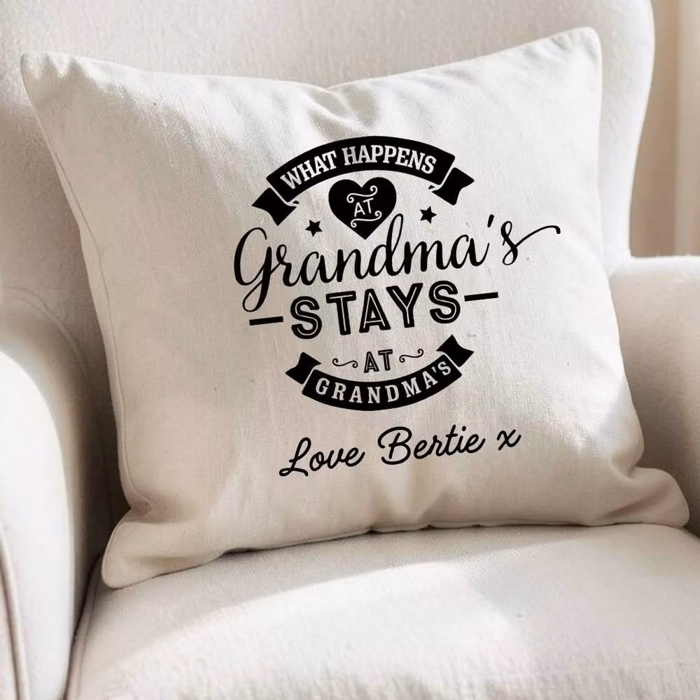 Aye Do Gifts Personalised Grandma's House Funny Cushion in Beige – 2