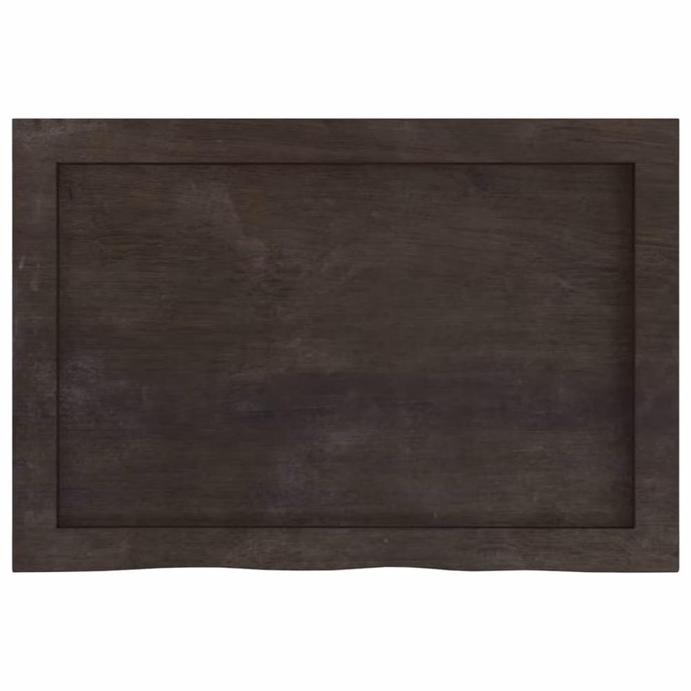 Berkfield Home Dark Grey Treated Solid Wood Oak Table Top W: 60 cm, D: 40 cm, H: 2-4 cm – 3