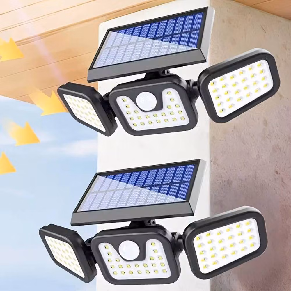 SPETLEK LED Solar PIR Motion Sensor Wall Light with RGB Multicolour Floodlight in Black – 5