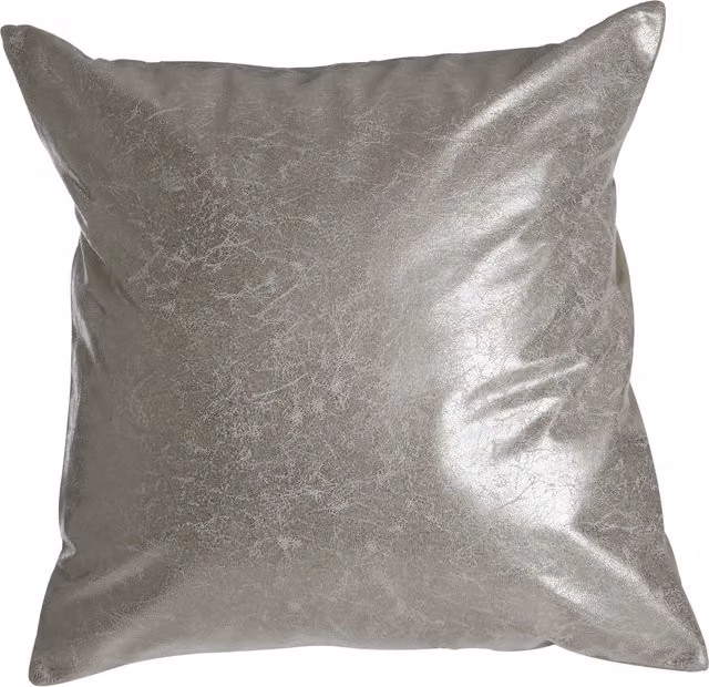 Orsina Kensington Townhouse Glamour Square Faux Leather Effect Cushion in Silver