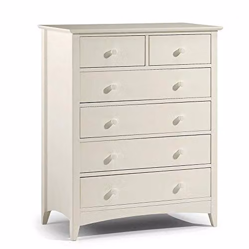 Julian Bowen Cameo 6 Drawer Chest in White – 1
