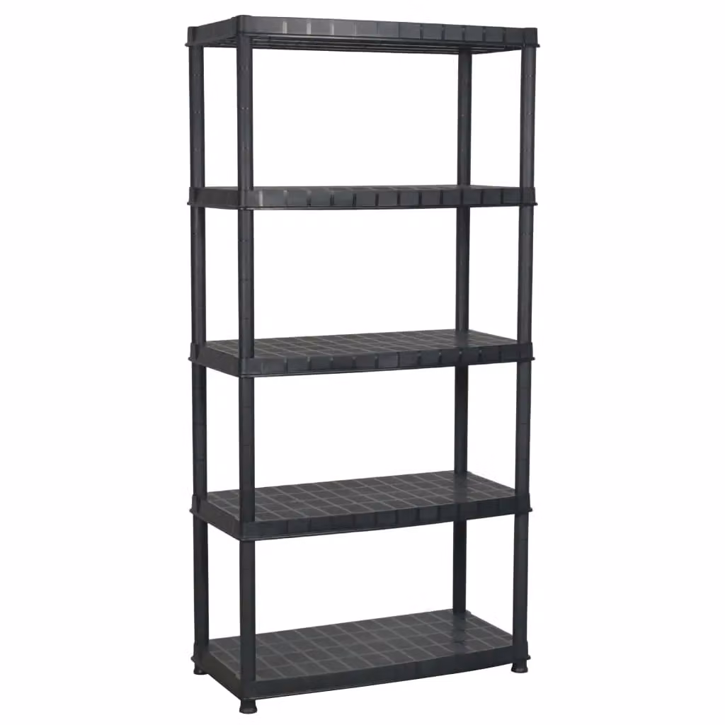 Berkfield Home 5-Tier Plastic Storage Shelf in Black, W/D/H: 85 x 40 x 185 cm – 2