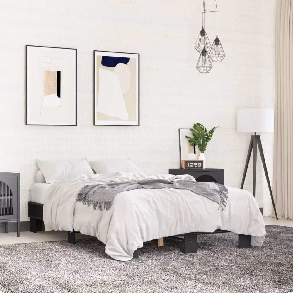 Berkfield Home Durable Bed Frame in Black, W/D/H: 140 x 200 cm – 2