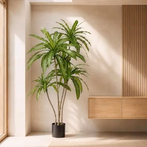 Leaf Design UK Artificial Green Yucca Tropical House Plant, H 180 x W 90 x D 90 cm – 1