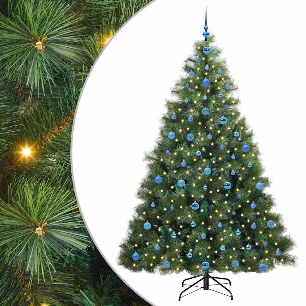 Berkfield Home Realistic Artificial Christmas Tree with 300 Warm White LEDs, Green, Height: 210 cm – 2
