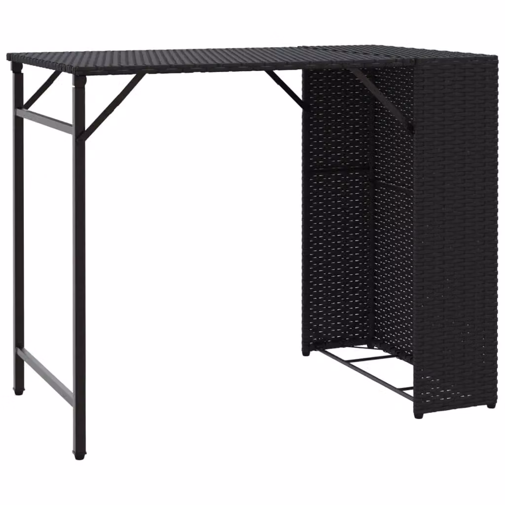 Berkfield Home 5 Piece Foldable Garden Dining Set in Black Poly Rattan – 4