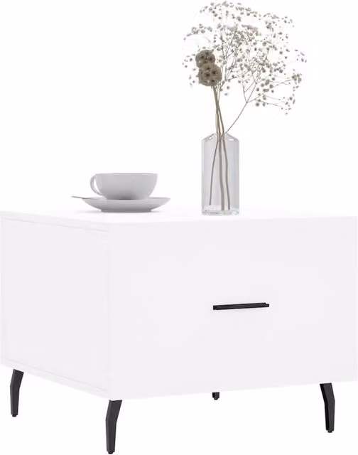 Berkfield Home Set of 2 White Decorative Coffee Tables, W/D/H: 50 x 50 x 40 cm – 1