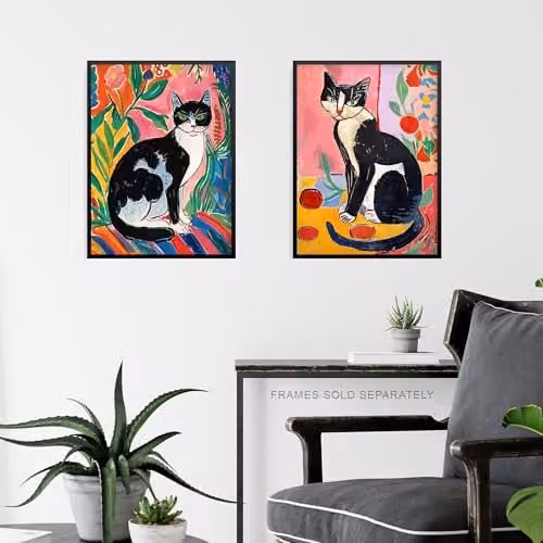 Artery8 Set of 3 Matisse Style Abstract Animal Wall Art Prints, Multicolour Paper Posters, W/H: 30.48 x 40.64 cm – 6