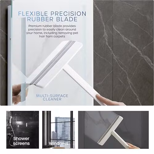 Swan Elevate Seamless Rubber Squeegee with Telescopic Handle and Wall Mountable Design, White – 3