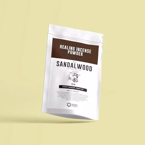 KDMD Sandalwood Healing Incense Powder, 50g, Red and Brown