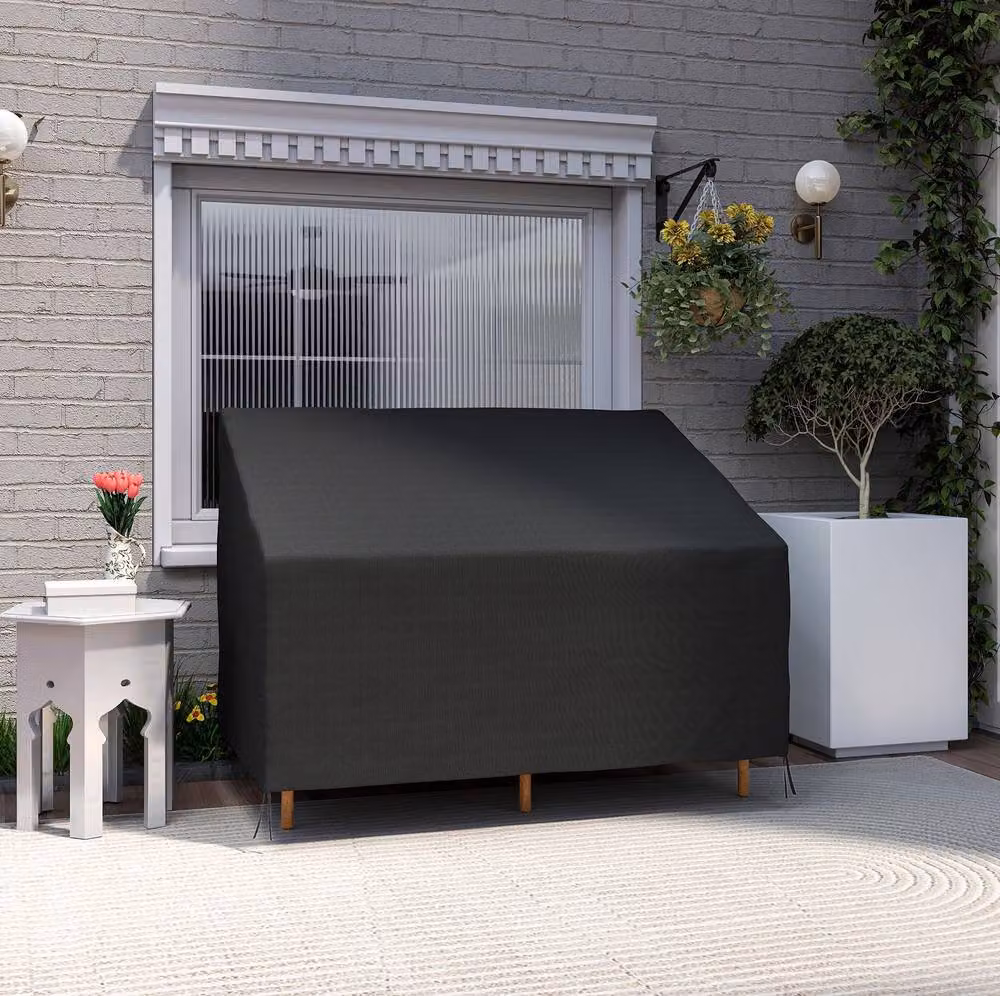 STILVORA Waterproof Black Oxford Cloth Outdoor Sofa Cover – 2