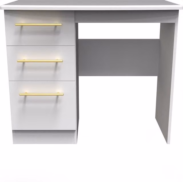 Haworth Ready Assembled Modern Vanity in White Ash with Gold Accents