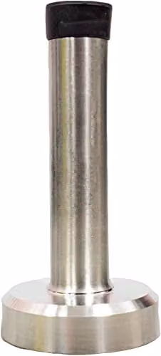 Electrovision Ltd Pair of Stainless Steel Wall Mounted Door Stops with Rubber Buffers in Silver, Length: 8.5 cm – 1