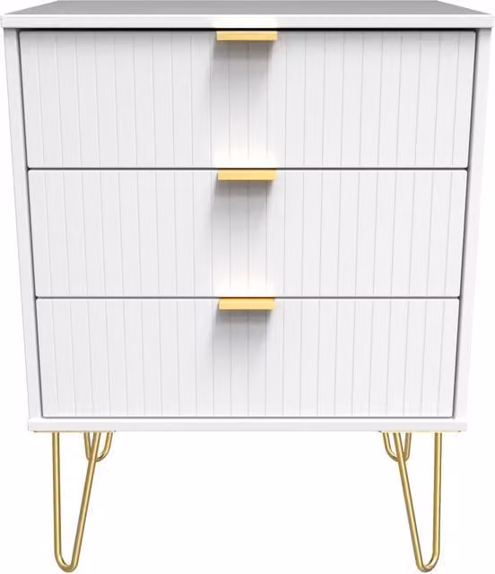 2 U Bexley 3 Drawer Chest in White and Gold