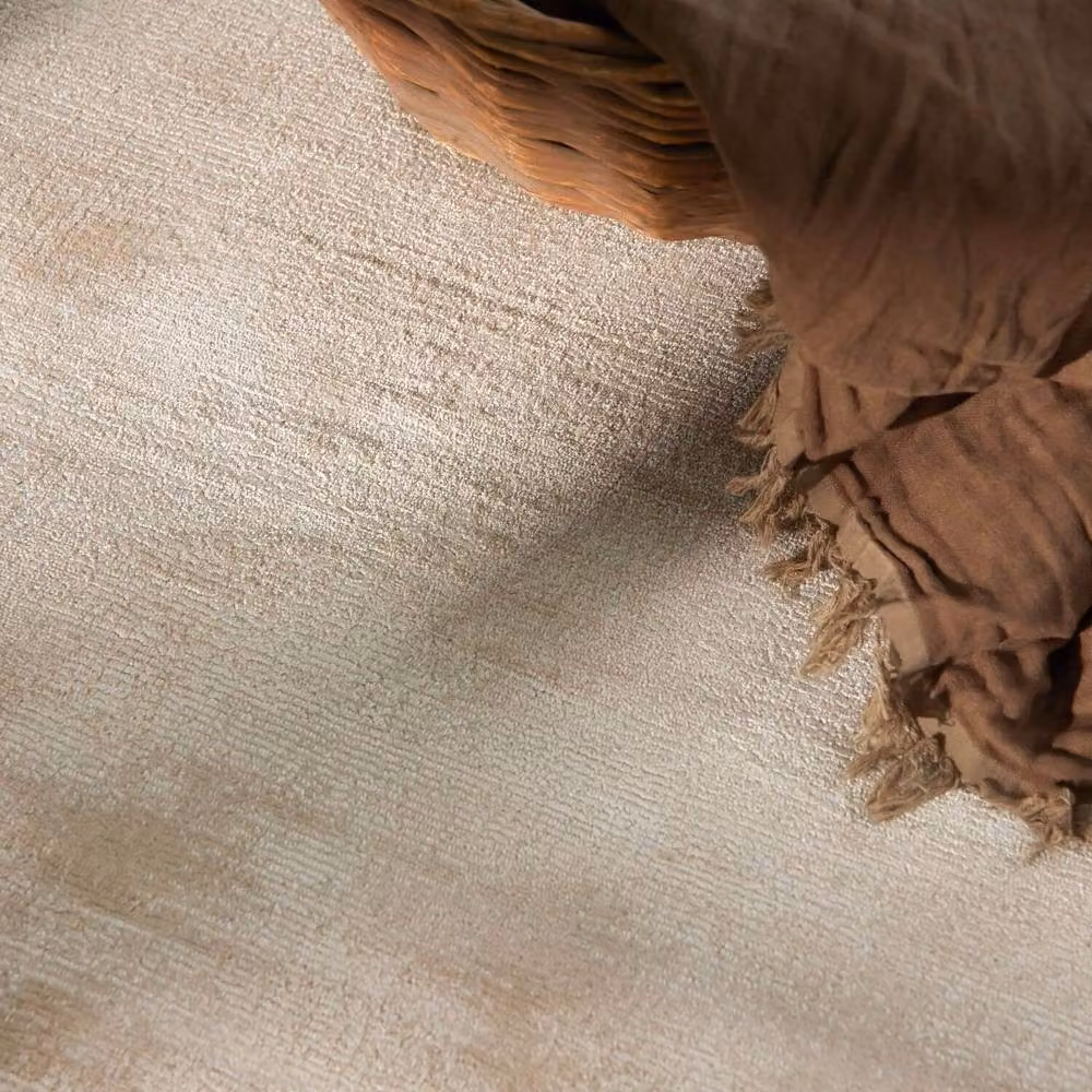 Vikosa Jane Viscose Soft Plain Rectangular Rug in Beige, W: 160 cm, D: 230 cm – 4