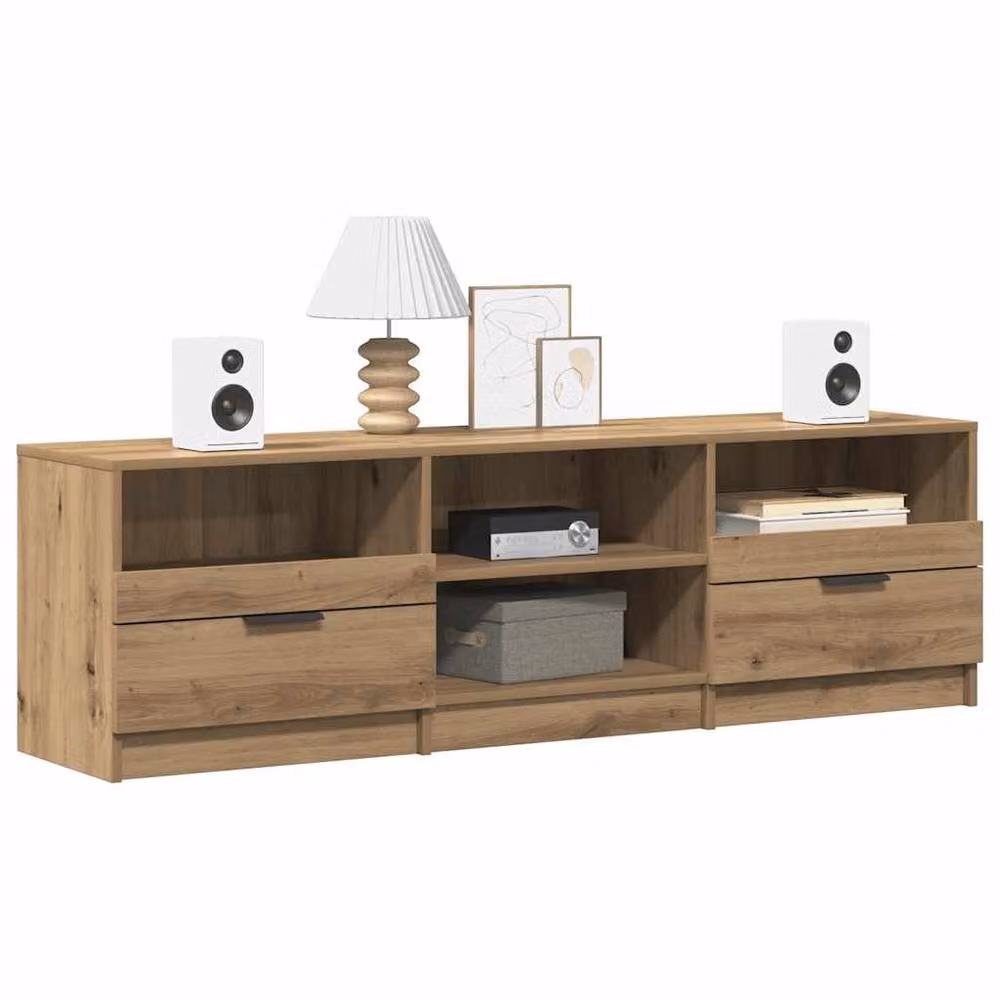 Berkfield Home Artisan Oak TV Cabinet in Brown, W: 150 cm, D: 33.5 cm, H: 45 cm – 3