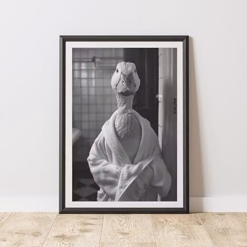 60 Second Makeover Duck Bathrobe Animal Print Paper Poster, W: 21.0 cm, H: 29.7 cm