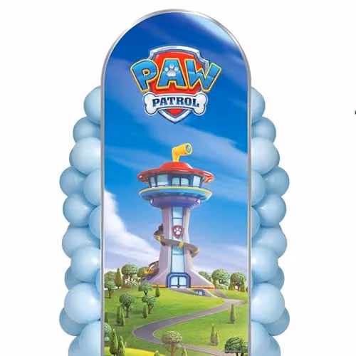 Star Cutouts Paw Patrol Tower and Logo Backdrop Cardboard Cutout, Multicolour, Height: 185 cm