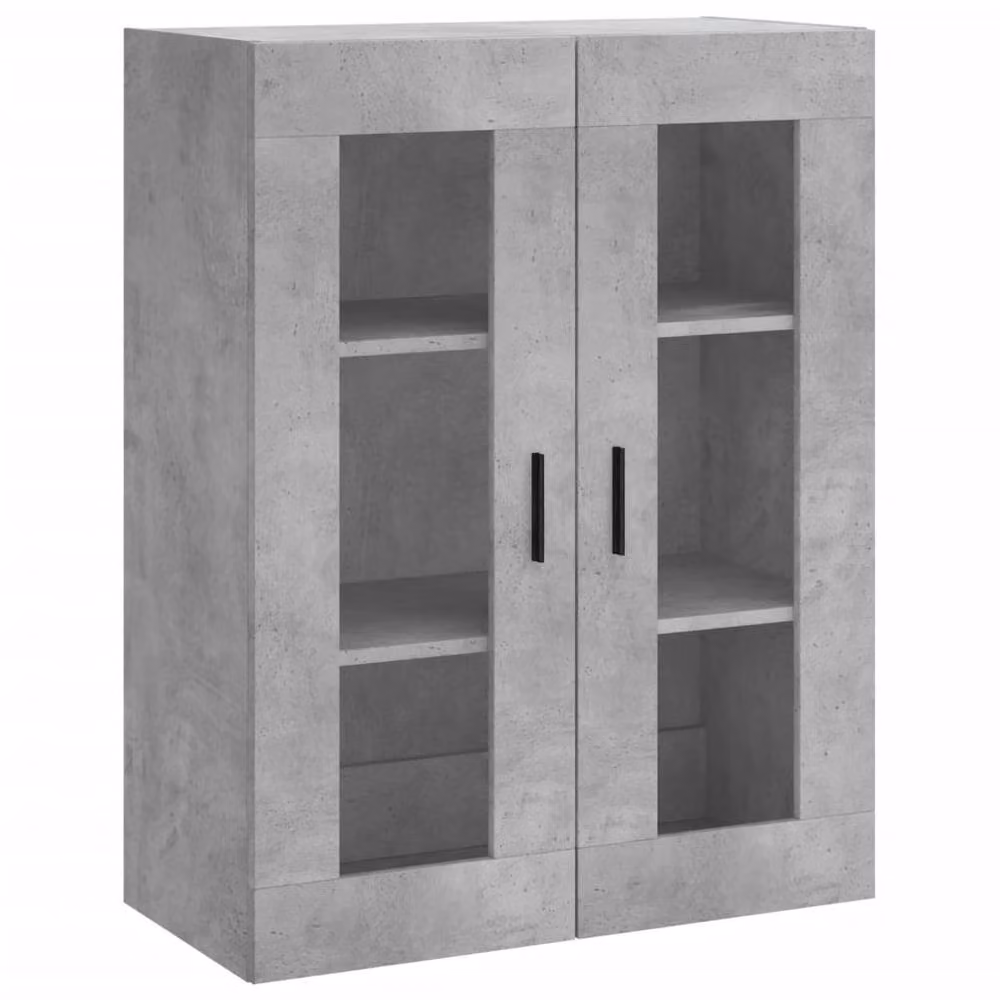 Berkfield Home Wall Mounted Cabinet in Grey with Glass Doors, W/D/H: 69.5 x 34 x 90 cm – 3