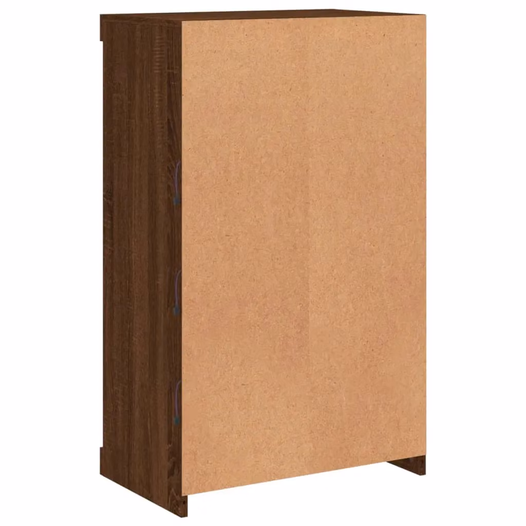 Berkfield Home Modern Brown Oak Sideboard with Integrated LED Lights W: 60.5 cm, D: 37 cm, H: 100 cm – 4