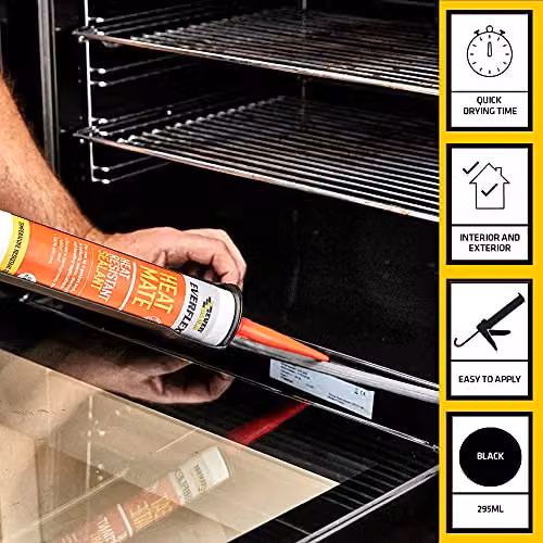 Sika Heat Resistant Silicone Sealant, Black, 295ml – 2