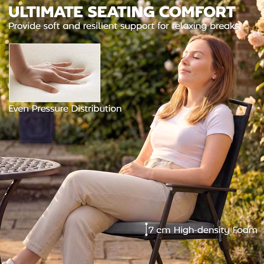 OUTSUNNY Grey Seat Cushions with Machine Washable Removable Covers – 3