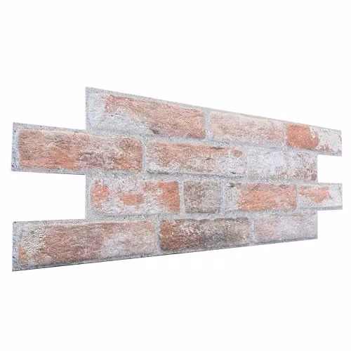 Wallsupply Ultracoustic Loft 3D Interlocking Wall Cladding Tiles, PET Felt, White and Red Terracotta, 6pcs (1m²)