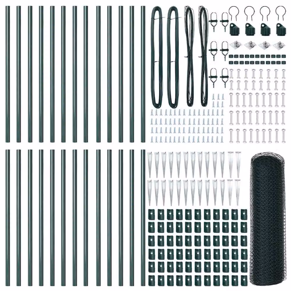 Berkfield Home Green Hexagon Steel Fence, 1 x 50 m – 4