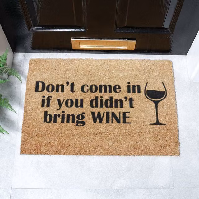 Artsy Mats Without Wine Brown Coir and Natural Rubber Non-Slip Weatherproof Rectangular Doormat