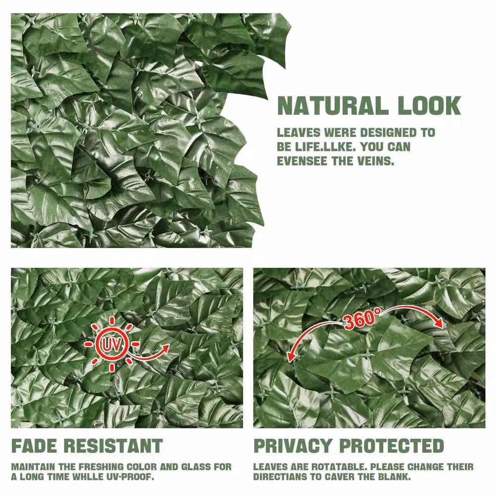 NESTLUNE Green Artificial Hedge Ivy Leaf Garden Fence, W: 100 cm – 5