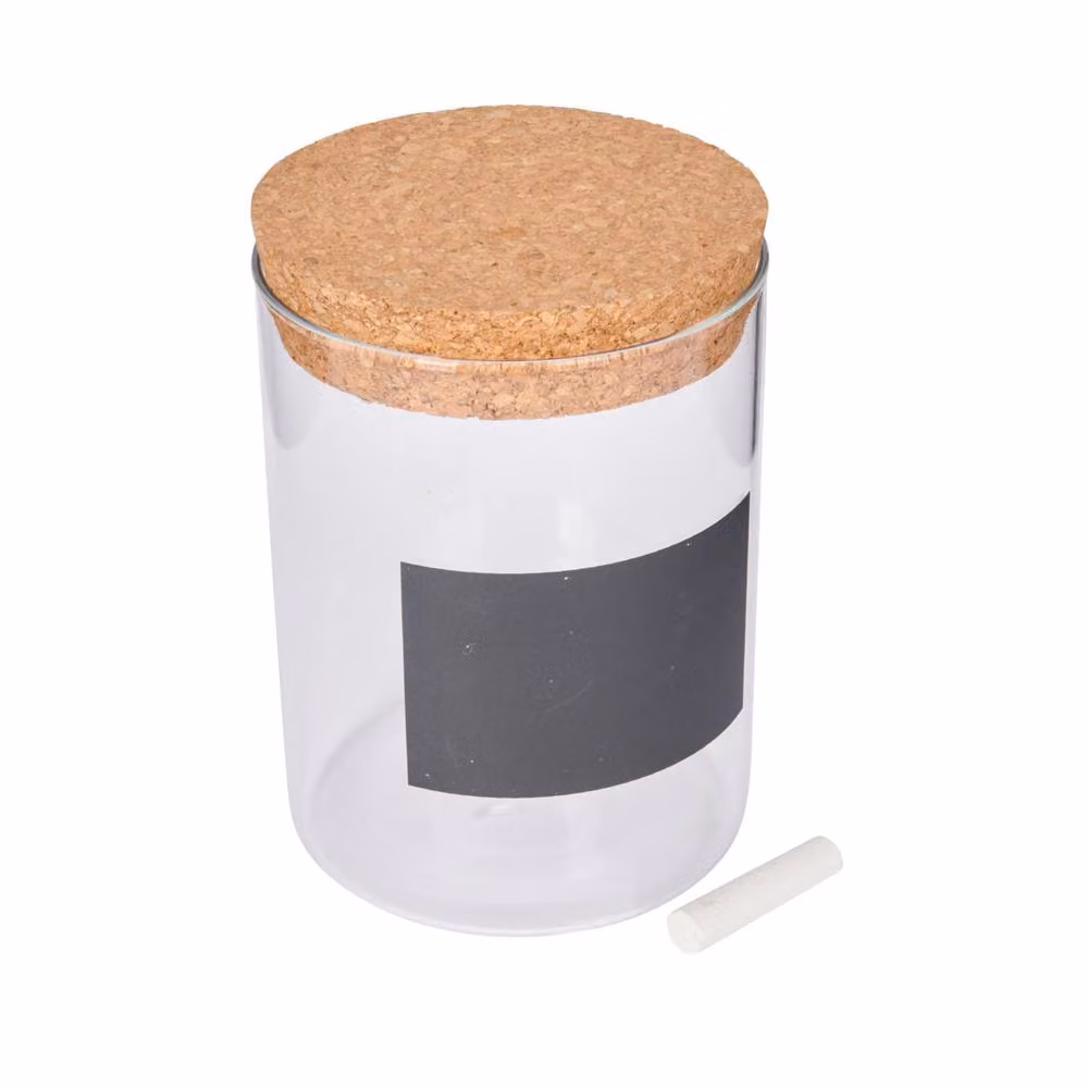 Natural Elements Set of 2 Small Transparent Glass and Plastic Storage Canisters with Loose Lids – 2