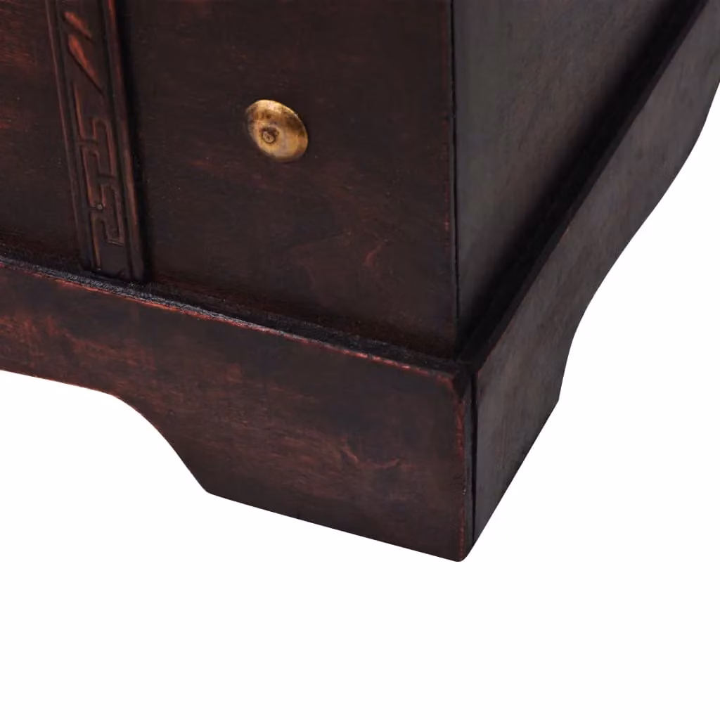 Berkfield Home Vintage Wood Treasure Chest in Brown, W/D/H: 66 x 38 x 40 cm – 6