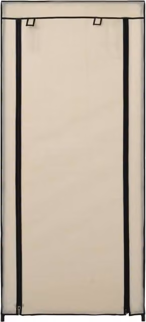 Berkfield Home Shoe Cabinet with Cover in Beige, W/D/H: 58 x 28 x 106 cm – 1