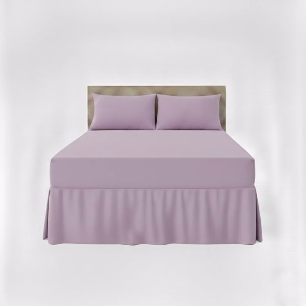 Snug City Super King Fitted Valance Bed Sheet in Purple Polycotton with Frill – 2