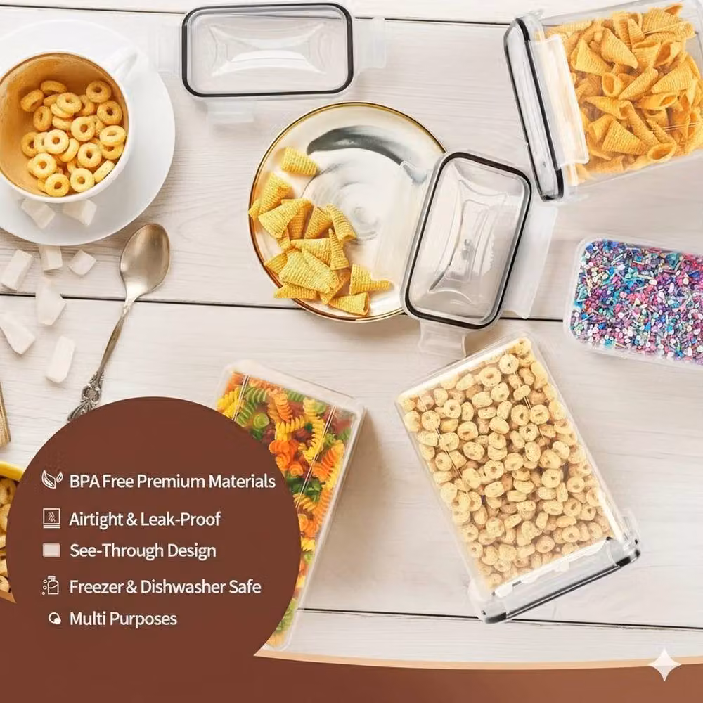NESTLUNE Airtight and Leakproof Food Storage Container Set in Transparent Acrylic – 4