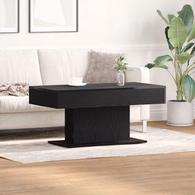 Berkfield Home Black Oak Coffee Table, W/D/H: 96 x 50 x 45 cm