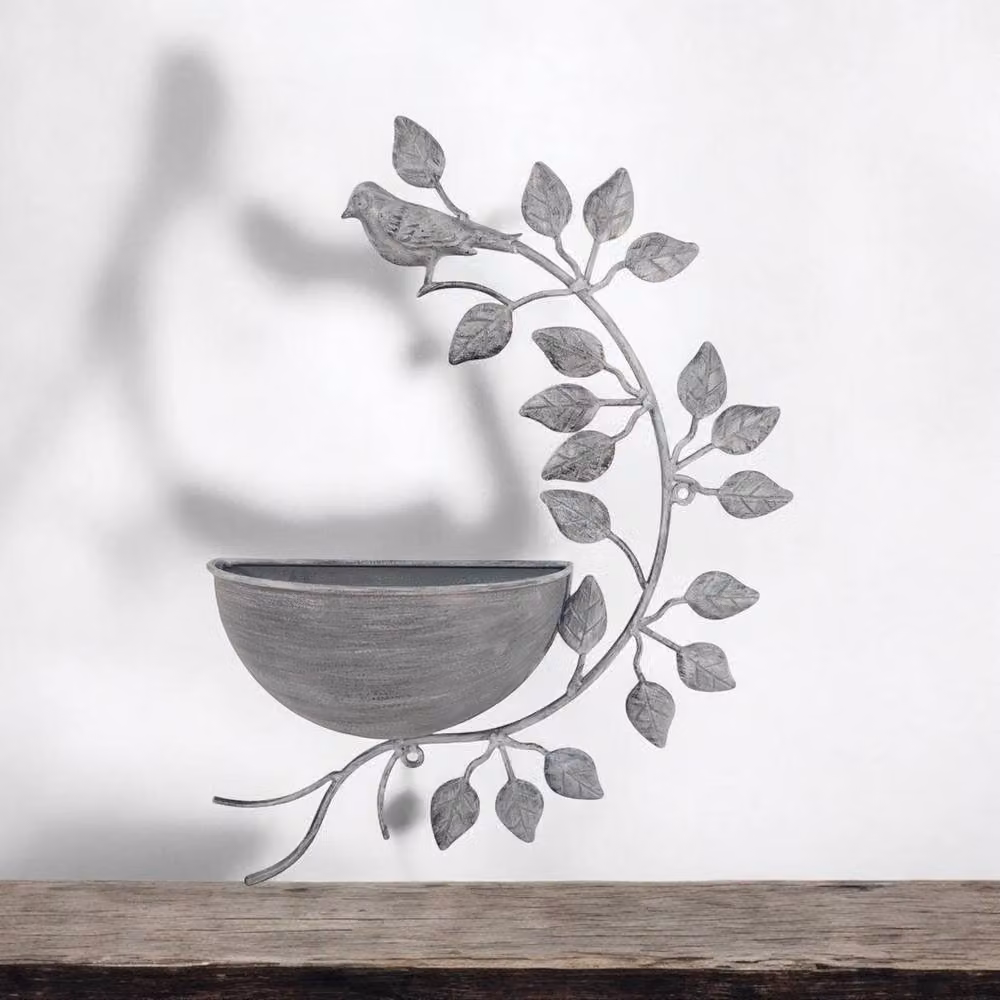 Minster Metal Garden Planter Pot, Grey, W: 32 cm, H: 42 cm – 4