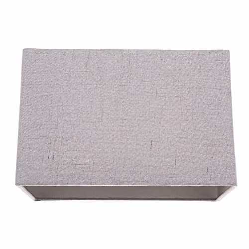 Happy Homewares Modern Rectangular Grey Linen Fabric Lamp Shade, Width: 30 cm