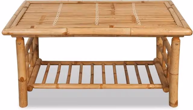 Berkfield Home Bamboo Coffee Table in Brown, W/D/H: 90 x 50 x 45 cm