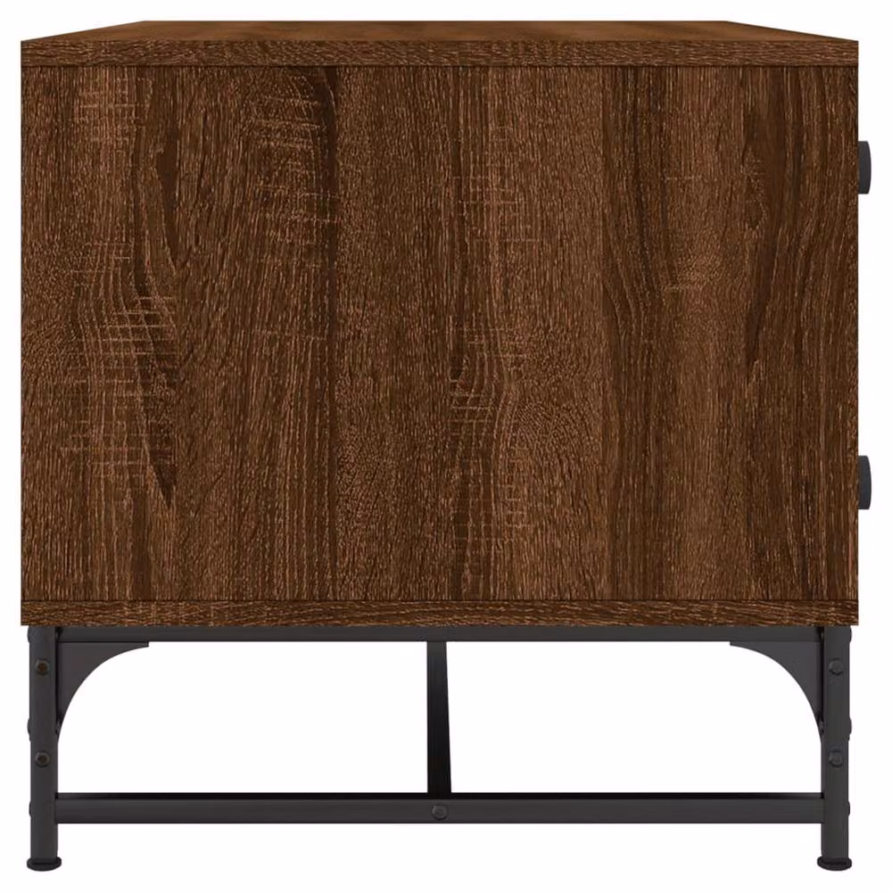 Berkfield Home Modern Coffee Table with Glass Doors in Brown Oak, W/D/H: 68.5 x 50 x 50 cm – 5