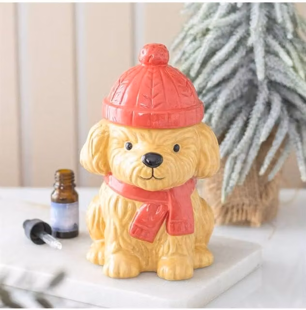 KDMD Winter Puppy Ceramic Wax Warmer and Oil Burner in Beige – 1