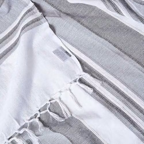 Homescapes Morocco Striped Cotton Woven Throw in Grey, W/D/H: 150 x 200 cm – 4