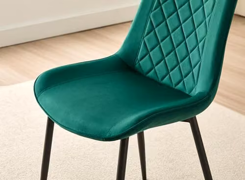 Alexander Morgan Pair of Amelia Green Velvet Comfort Dining Chairs – 2