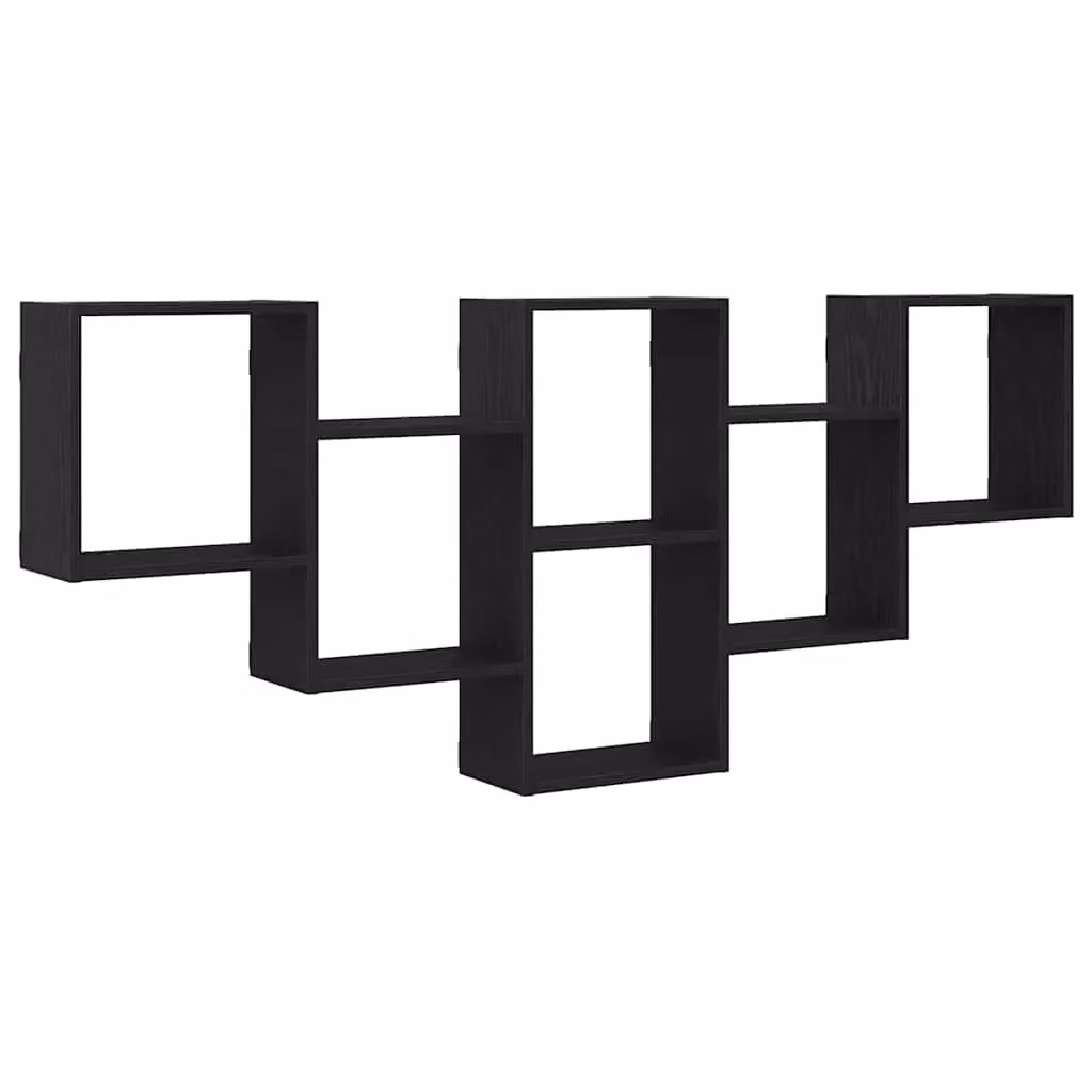 Berkfield Home Wall Shelf in Black Oak, W: 159 cm, D: 18 cm, H: 66 cm – 2