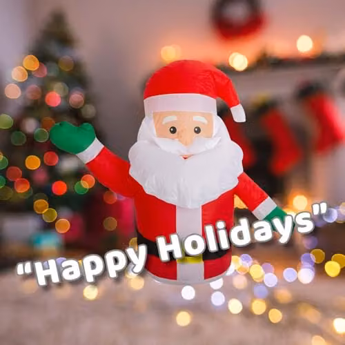 VFM e-Store Christmas Santa Inflatable Outdoor Decoration, Red and Multicolour, W: 107 cm, D: 105 cm – 3