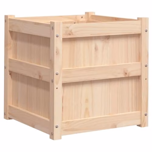 vidaXL Brown Wooden Garden Planter Tub W/D/H: 50 x 50 x 50 cm