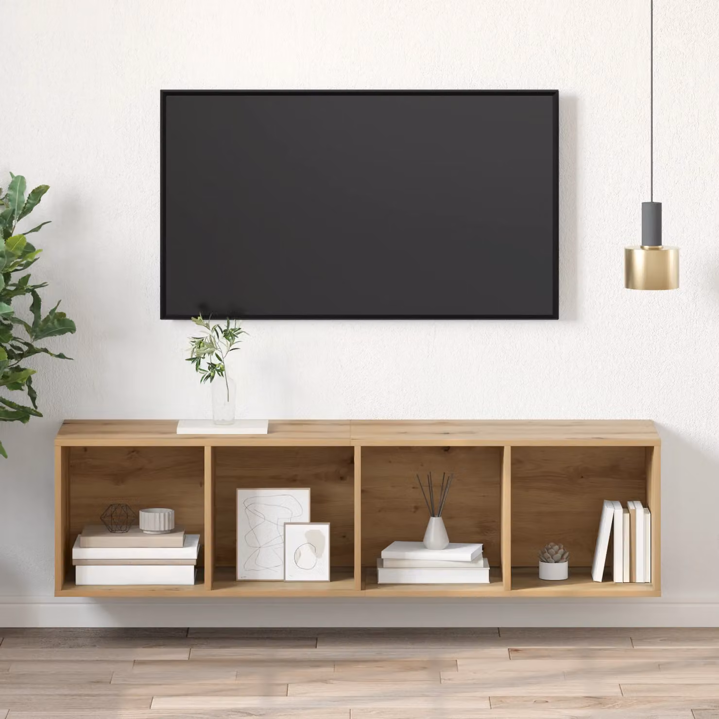 Berkfield Home Artisan Oak TV Cabinet in Brown, W/D/H: 37 x 37 x 142.5 cm – 2