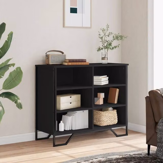 Berkfield Home Black Matt Sideboard, W/D/H: 91 x 35.5 x 74.5 cm – 1