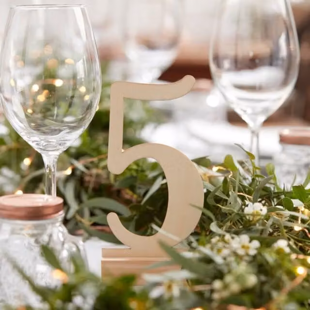 KDMD Grey Wooden Wedding Table Numbers