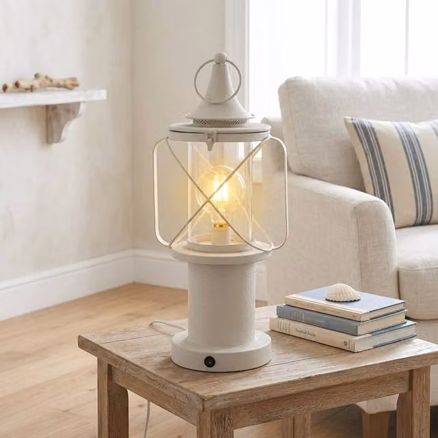 Garden Greatness Classic Metal Ships Lantern Display in White